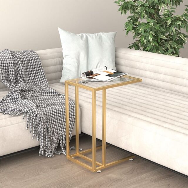 Berkfield Home Computer Side Table Transparent 50x35x65 cm Tempered Glass in Clear - Size: 50 x 35 x 65 cm - image 1