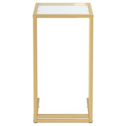 Berkfield Home Computer Side Table Transparent 50x35x65 cm Tempered Glass in Clear - Size: 50 x 35 x 65 cm - thumbnail 3