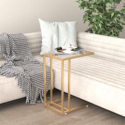 Berkfield Home Computer Side Table Transparent 50x35x65 cm Tempered Glass in Clear - Size: 50 x 35 x 65 cm - thumbnail 1