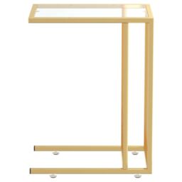 Berkfield Home Computer Side Table Transparent 50x35x65 cm Tempered Glass in Clear - Size: 50 x 35 x 65 cm - thumbnail 4