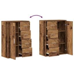 Berkfield Home Sideboard Old Wood 60x31x84 cm Engineered Wood in Brown - Size: 60 x 31 x 84 cm - thumbnail 6