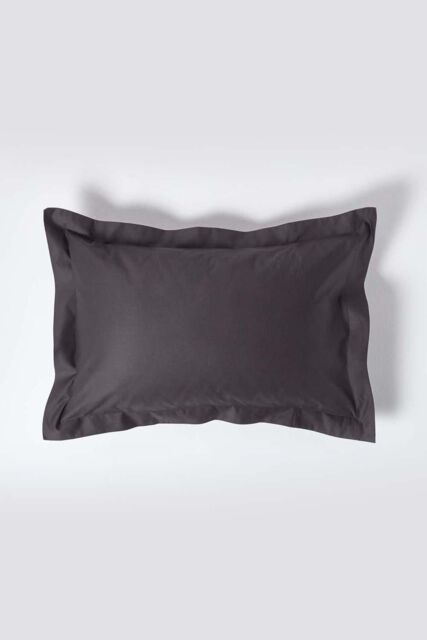 Homescapes Egyptian Cotton Oxford Pillowcase 1000 TC in Dark Grey - image 1