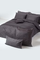 Homescapes Egyptian Cotton Oxford Pillowcase 1000 TC in Dark Grey - thumbnail 5