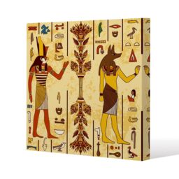 Benjamin Tate Design Egyptian Drawings (Canvas Print) / 77 x 77 x 4cm in Natural - Size: 77 x 77 x 4 cm - thumbnail 1