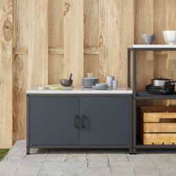 Berkfield Home Kitchen Storage Cabinet with Shelf with Storage with Door Anthracite Steel - thumbnail 4
