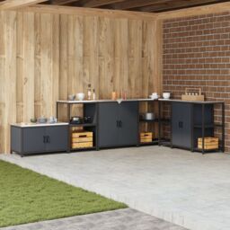 Berkfield Home Kitchen Storage Cabinet with Shelf with Storage with Door Anthracite Steel