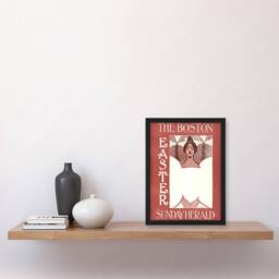 Artery8 Herald Easter Cover Art Nouveau Vintage Framed Wall Art Print Ethel Reed in Red - Size: A4 - thumbnail 4