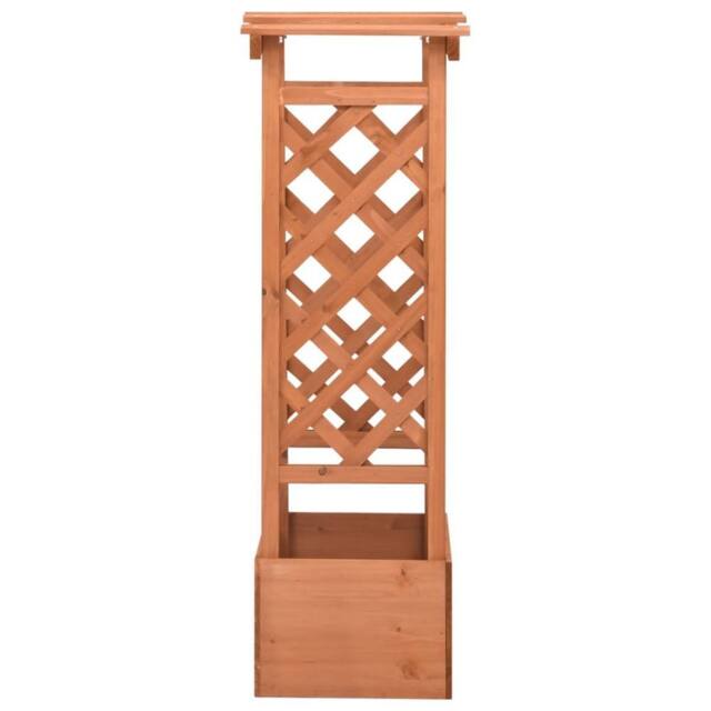 Berkfield Home Trellis Planter with Arch 49x39x117 cm Firwood in Brown - Size: 49 x 39 x 117 cm - image 1