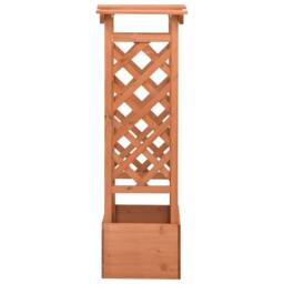 Berkfield Home Trellis Planter with Arch 49x39x117 cm Firwood in Brown - Size: 49 x 39 x 117 cm - thumbnail 1
