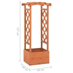 Berkfield Home Trellis Planter with Arch 49x39x117 cm Firwood in Brown - Size: 49 x 39 x 117 cm - thumbnail 5