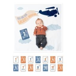 Lulujo Single Cotton Swaddle & Cards Gift Set- Greatest Adventure - thumbnail 2