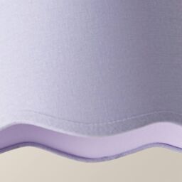 ValueLights Mabel Linen Small 20cm Scallop Edge with Trim Lamp Shade with Bulb in Lilac - thumbnail 5