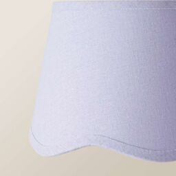 ValueLights Mabel Linen Small 20cm Scallop Edge with Trim Lamp Shade with Bulb in Lilac - thumbnail 4