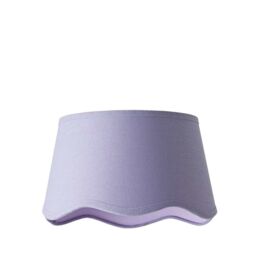 ValueLights Mabel Linen Small 20cm Scallop Edge with Trim Lamp Shade with Bulb in Lilac - thumbnail 6