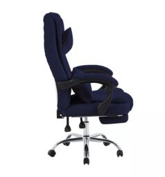 Hygrad Built to Survive Swivel Velvet Office Chair Ergonomic Leisure Chair Height Adjustable Desk Chair in Blue - thumbnail 3