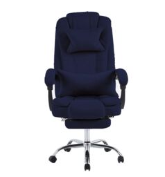 Hygrad Built to Survive Swivel Velvet Office Chair Ergonomic Leisure Chair Height Adjustable Desk Chair in Blue - thumbnail 4