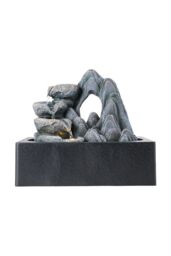 Living and Home Tabletop Waterfall Fountain with LED Lighting in Stone - thumbnail 4