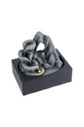 Living and Home Tabletop Waterfall Fountain with LED Lighting in Stone - thumbnail 3