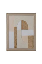 KDMD Portina Linen Textured Canvas Wall Art in Frame - Elegant & Neutral in Brown - thumbnail 1