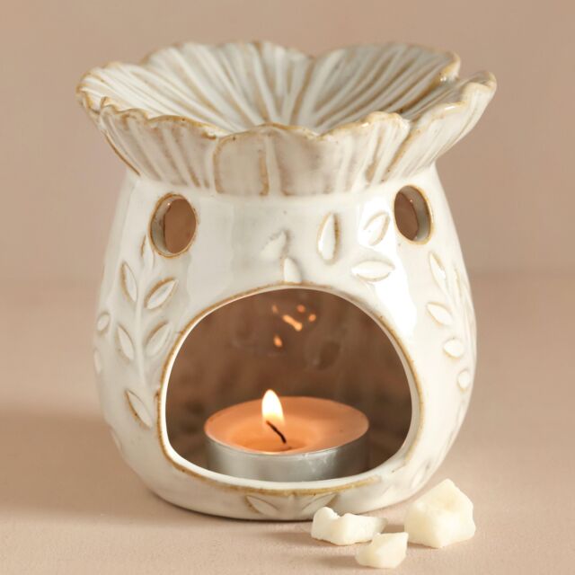 Lisa Angel Women's Ceramic Secret Garden Wax Melt Burner in Off-White - image 1