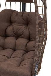 Garden Sanctuary Swing Hanging Egg Chair with Cushion & Headrest in Brown - thumbnail 8