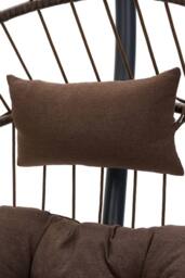 Garden Sanctuary Swing Hanging Egg Chair with Cushion & Headrest in Brown - thumbnail 6