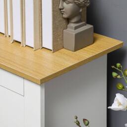 Wyld Haus Dielro White Sideboard Natural Wood Effect Top 2 Drawers Double Door - thumbnail 8