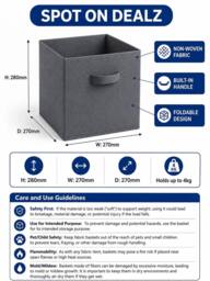 SPOT ON DEALZ Set of 9Grey Woven Storage Baskets Cube Organizer Shelf Bin for Closet in Grey - thumbnail 4