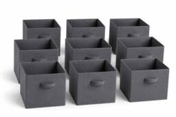 SPOT ON DEALZ Set of 9Grey Woven Storage Baskets Cube Organizer Shelf Bin for Closet in Grey - thumbnail 1