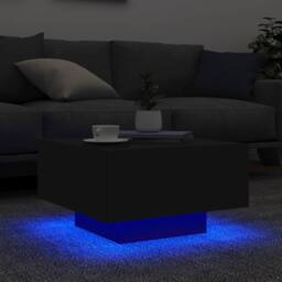 Berkfield Home Modern Coffee Table with LED Lights Black 55x55x31 cm - Size: 55 x 55 x 31 cm - thumbnail 4