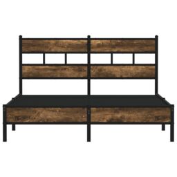 Berkfield Home Bed Frame without Mattress with Headboard Sonoma Oak 140x200 cm in Brown - thumbnail 4
