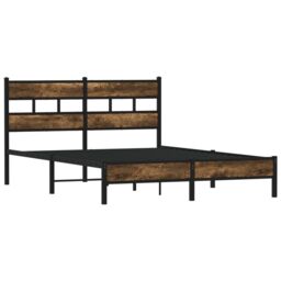 Berkfield Home Bed Frame without Mattress with Headboard Sonoma Oak 140x200 cm in Brown - thumbnail 3