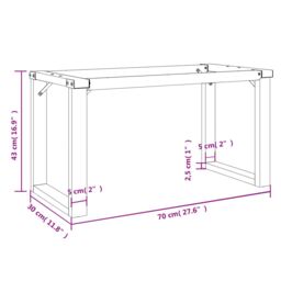Berkfield Home Coffee Table Legs O-Frame 70x30x43 cm Steel in Black - Size: 70 x 30 x 43 cm - thumbnail 9