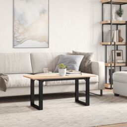 Berkfield Home Coffee Table Legs O-Frame 70x30x43 cm Steel in Black - Size: 70 x 30 x 43 cm - thumbnail 3