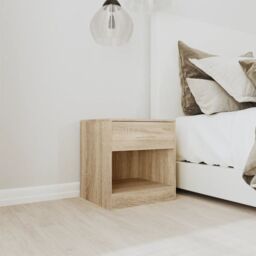 Berkfield Home Nightstand 2 pcs with Drawer Oak Colour in Brown - thumbnail 3