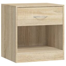 Berkfield Home Nightstand 2 pcs with Drawer Oak Colour in Brown - thumbnail 6