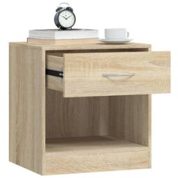 Berkfield Home Nightstand 2 pcs with Drawer Oak Colour in Brown - thumbnail 5