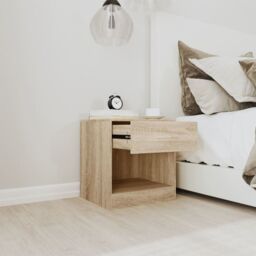 Berkfield Home Nightstand 2 pcs with Drawer Oak Colour in Brown - thumbnail 4