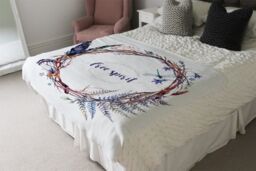 Benjamin Tate Design Watercolor Boho Wreath Blanket in Natural - Size: 120 cm x 150 cm - thumbnail 3