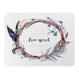 Benjamin Tate Design Watercolor Boho Wreath Blanket in Natural - Size: 120 cm x 150 cm - thumbnail 1