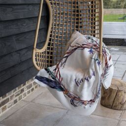 Benjamin Tate Design Watercolor Boho Wreath Blanket in Natural - Size: 120 cm x 150 cm - thumbnail 4