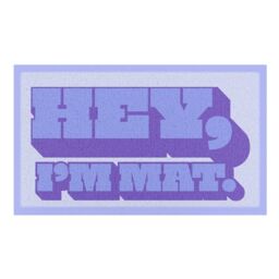 Artsy Mats Hey I'm Mat Indoor & Outdoor Doormat - 70x40cm in Purple - Size: 40 cm x 70 cm - thumbnail 2