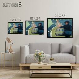 "Artery8 Mary Cassatt The Boating Party Framed Canvas Wall Art Print in Blue - Size: W12"" x H16""" - thumbnail 4