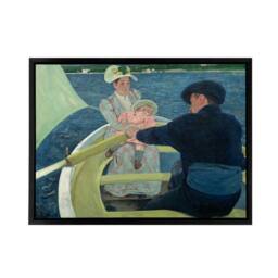 "Artery8 Mary Cassatt The Boating Party Framed Canvas Wall Art Print in Blue - Size: W12"" x H16""" - thumbnail 1