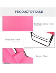 Groundlevel Garden sun lounger with Padded Headrest & Face Hole in Pink - thumbnail 3