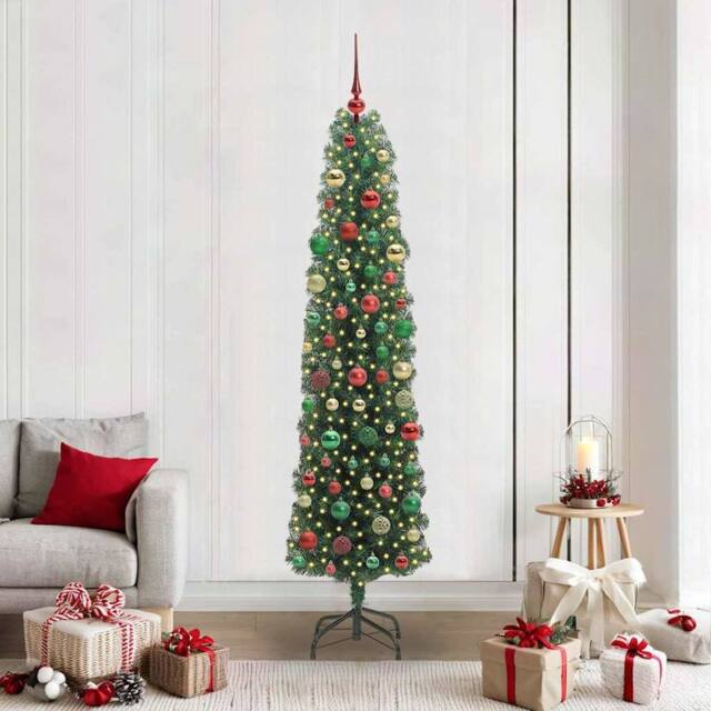 Berkfield Home Artificial Christmas Tree with 300 LEDs with Stand Green 210 cm - image 1