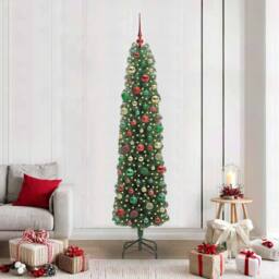 Berkfield Home Artificial Christmas Tree with 300 LEDs with Stand Green 210 cm - thumbnail 1