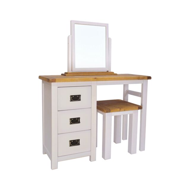 Cabinet Bits Argenta 3 Drawer Dressing Table Set Brass Drop Handle in Light Grey - image 1