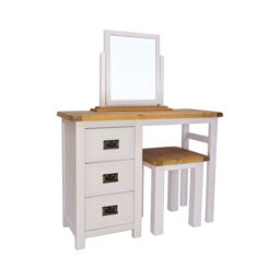 Cabinet Bits Argenta 3 Drawer Dressing Table Set Brass Drop Handle in Light Grey - thumbnail 1