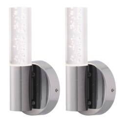 First Choice Lighting Set of 2 Orin - Bathroom Wall Light with Bubble Details in Silver - thumbnail 1